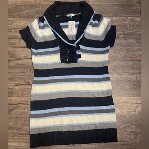 Extra Touch Black and Blue Knit Top